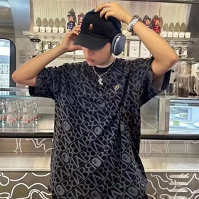 Bape embroidered logo short-sleeved T-shirt (2 styles)-2764