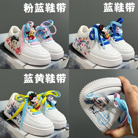 Nike Air Force 1 lace-up Velcro cartoon children's shoes-4127